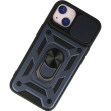 Newface Iphone 15 Kılıf Pars Lens Yüzüklü Silikon - Lacivert