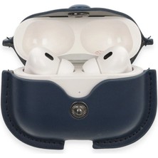 Newface Airpods Pro 2 (2.nesil) Çanta Deri Kılıf - Lacivert