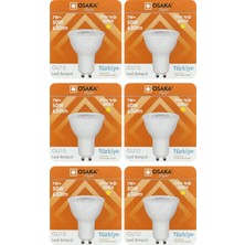 Avarson (6 Adet) Osaka 7W (50W) Sarı Işık (3000K) GU10 Duylu LED Spot Ampul