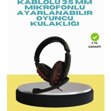Kırmızı Işıklı Oyuncu Kulaklığı Kablolu Mikrofonlu Profesyonel