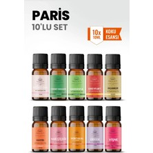 Aroviva Paris 10’lu Oda Kokusu Seti – Buhurdanlık Yağı, Difüzör Esansı ve Esansiyel Uçucu Yağ (10ML x 10)