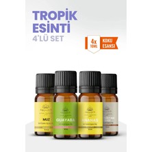 Aroviva Tropik Esinti 4’lü Oda Kokusu Seti – Buhurdanlık Yağı, Difüzör Esansı ve Esansiyel Uçucu Yağ