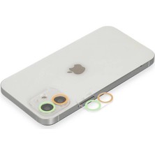 Erdo Ticaret Iphone 11 Renkli Kamera Lens Koruma Cam - Turuncu-Yeşil