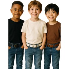 Çantachım Çocuk Kemer 3'lü Set Kot ve Kumaş Pantolon