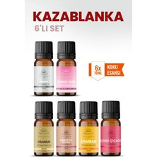 Aroviva Kazablanka 6’lı Oda Kokusu Seti – Buhurdanlık Yağı, Difüzör Esansı ve Esansiyel Uçucu Yağ (10ML x 6)