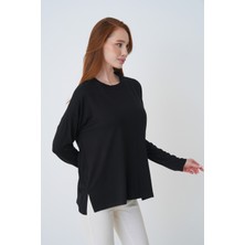 Mermaya Premium Kalite, Yırtmaçlı, Penye Bluz.