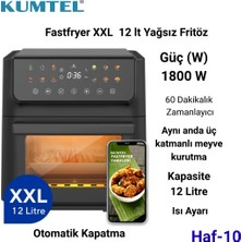 Kumtel Xxl 12 Litre Fastfryer (Yağsız Fritöz Airfryer ) Haf-10 + Hassas Mutfak Tartısı Hediye