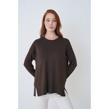 Mermaya Premium Kalite, Yırtmaçlı, Penye Bluz.