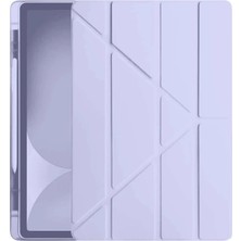 K-Yonlineticaret Ipad Pro 11 (2024) Kılıf Kalemlikli Hugo Tablet Kılıfı - Lila