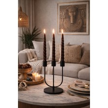 Lethe Studio Design Spiral Mum 3’lü Set - Dekoratif Italyan Burgulu Şamdan Mumu (3 Adet %100 Soya Wax Mum) - Şamdansız