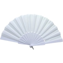 Erdo Ticaret Plastik Düz Kumaş Yelpaze 12'li Beyaz