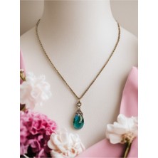 Fayra Accessories Kristal Taşlı Büyük Kedi Gözü Kolye