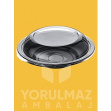 Yorulmaz Ambalaj 🖤✅ 12 Adet Siyah Salata ve Waffle Kabı Şeffaf Kapaklı | Sızdırmaz Kullan At Paket Servis Sunum Kabı