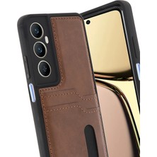 Najmaddin Newface Realme C65 Sara Kartvizitli Deri Kılıf - Taba