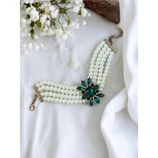 Fayra Accessories Kristal Taşlı Diana Inci Bileklik