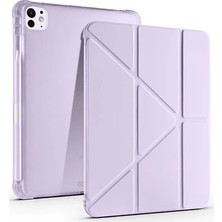 K-Yonlineticaret Ipad Air 13 (2024) Kılıf Kalemlikli Mars Tablet Kılıfı - Lila