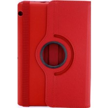 K-Yonlineticaret Huawei Mediapad T3 10 / 9.6 Kılıf 360 Tablet Deri Kılıf - Kırmızı