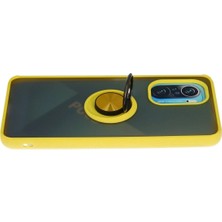 Newface Xiaomi Redmi K40 Kılıf Montreal Yüzüklü Silikon Kapak - Sarı