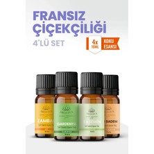 Aroviva Fransız Çiçekçiliği 4’lü Oda Kokusu Seti – Buhurdanlık Yağı, Difüzör Esansı ve Esansiyel Uçucu Yağ