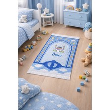 Kale Promosyon Mavi Çocuk Isimli Nakışlı Seccade , Namazlık - 40 x 95