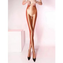 Ece's Design Parlak OilShine YüksekBel Külotlu Çorap W8347