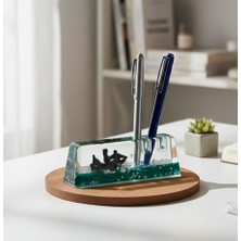 Meli Collection (Kalemlikli) Yeşil Su &yıldızlı Yüzen Batmayan Gemi Dekoratif Akvaryum (14.6x5.2x3.7x2.2cm)