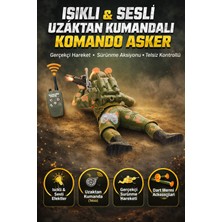 Trendzone Uzaktan Kumandalı Pilli Sesli Işıklı Ok Atan Sürünen Asker 24CM Rc Oyuncak Asker