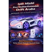 Trendzone Uzaktan Kumandalı LED Işıklı Sesli Müzikli Buhar Atan Şarj Istasyonlu 4x4 Rc Elektirikli Araba 23 cm