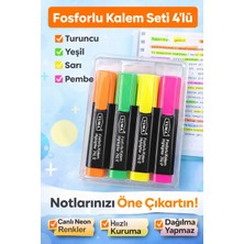 Yuma 792 Fosforlu Kalem Seti 4’lü – Neon Renkler Turuncu, Yeşil, Sarı, Pembe Highlighter