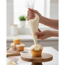 Senz 50 Adet Krema Kek Pasta Süsleme Kullan At Krem Şanti Sıkma Torbası Küçük Boy