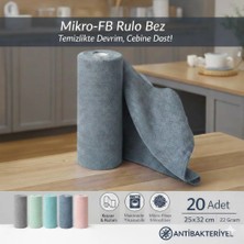 FB Cup (20'li Rulo) Mikro-Fb Çok Amaçlı %100 Mikrofiber Temizlik Bezi 25X32 Kopart Kullan (Indigo Mavisi)