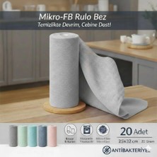 FB Cup (20'li Rulo) Mikro-Fb Çok Amaçlı %100 Mikrofiber Temizlik Bezi 25X32 Kopart Kullan(Antrasit Gri)