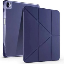 K-Yonlineticaret Ipad Pro 13 (2024) Kılıf Kalemlikli Mars Tablet Kılıfı - Lacivert