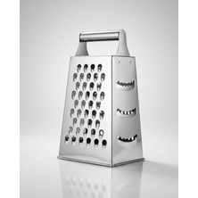 Senz 4 Taraflı Büyük Boy Paslanmaz Çelik Rende Metal Saplı Rende