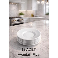 Helmax 12'li Beyaz Çay Tabağı