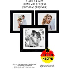 3 Adet 25X25 Çerçeve - Mdf Çerçeve - Fotoğraf Çerçevesi - Kare Çerçeve