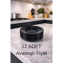 Helmax 12'li Siyah Çay Tabağı
