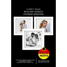 3 Adet 25X25 Çerçeve - Mdf Çerçeve - Fotoğraf Çerçevesi - Kare Çerçeve