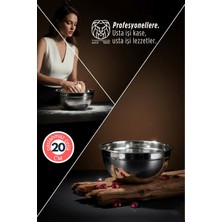 Inox Ölçekli Derin Kase  - 20 cm 1.2 Litre Karıştırma Kabı Profesyonel 304 Paslanmaz Çelik 721840