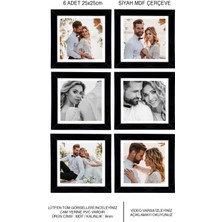 6 Adet 25X25 Çerçeve - Mdf Çerçeve - Fotoğraf Çerçevesi - Kare Çerçeve
