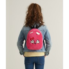 Sevimli Karakterli Nakışlı ve Fiyonklu Peluş Sırt Çantası