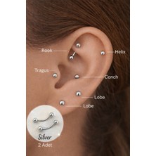 Sacce Scarves & Accessories Cerrahi Çelik Kavisli Piercing – Rook, Kaş, Helix ve Göbek Uyumlu