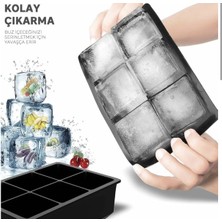 Bulut 6 Lı Büyük Boy Kare Silikon Buz Kalıbı