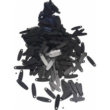 Siyah 13 x 4 mm Dantel Oya Yazma Halhal Abiye Lazer Kesim Pul 1000 Adet