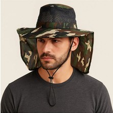 Avantaj Kapıda Mustova Hafif Fileli Outdoor Ensesi Tüllü Şapka – Unisex – Yazlık Kamuflaj Model 50 cm Yele