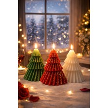 Odesia Premium Çam Ağacı Mum Seti – Yılbaşı Konseptli Dekoratif Ağaç Mum (3’lü Set)