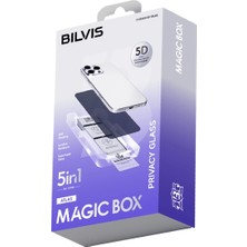 Erdo Ticaret Iphone 16 Pro Max Bilvis 5in1 5d Magic Hayalet Cam Ekran Koruyucu - Siyah