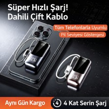 Azurtech Titanyum Renk 22.5W 13.000MAH Süper Hızlı Şarj / Apple Type-C Çift Kullanım