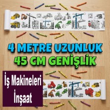 Mixoyuncak İş Makineleri ve İnşaat Dev Rulo Boyama Kağıdı 4 Metre Etkinlik Seti