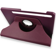 Erdo Ticaret Samsung Galaxy X800 Tab S8 Plus 12.4 Kılıf 360 Tablet Deri Kılıf - Mürdüm